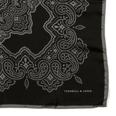 Black And Grey Heritage Large Pocket Square - Tie Doctor